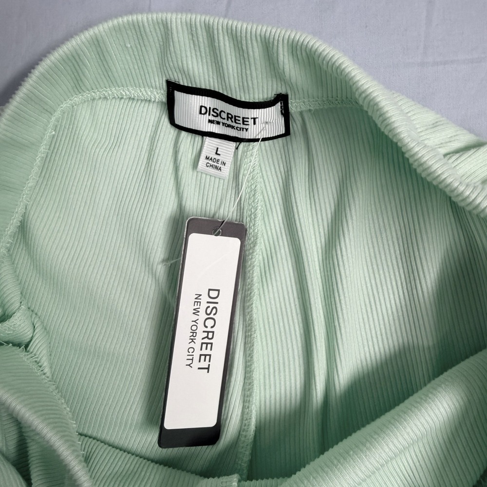 DISCREET NEW YORK CITY Women Light Green Wide Leg Palazzo Pants Size L - Picture 4 of 5
